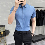 Embossed Leisure Wear Mens Short short Sleeve Slim Fit