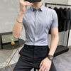 Embossed Leisure Wear Mens Short short Sleeve Slim Fit