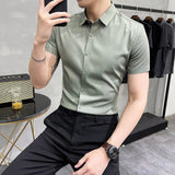 Embossed Leisure Wear Mens Short short Sleeve Slim Fit