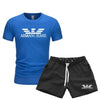 Men's T Shirts+Shorts Two Piece Tracksuit casual male