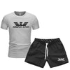 Men's T Shirts+Shorts Two Piece Tracksuit casual male