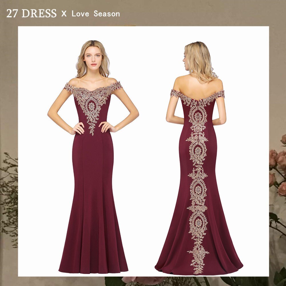 New Arrival Burgundy Lace Mermaid Prom Dresses Long Sexy Open Back Cap Sleeve Evening Party Dresses Vestido de Festa