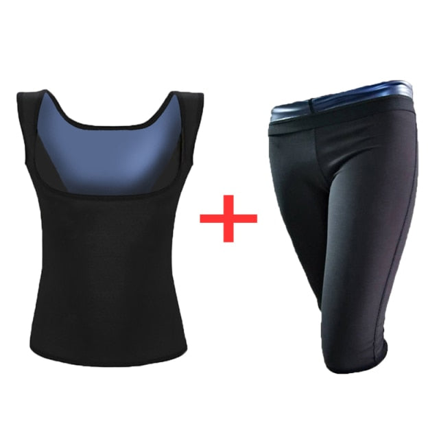 YBFDO Shapewear Suits for Women Sweat Sauna Pants Weight Loss Waist Trainer Corset Vest Gym Fitness Workout Tops Slimming Belt