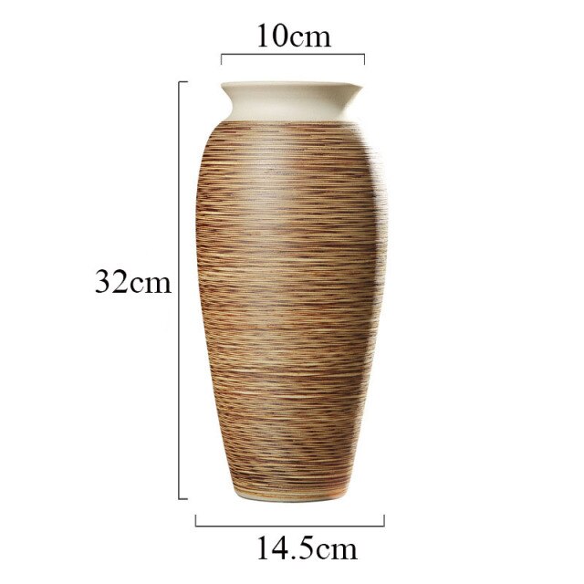 Ceramic Floor Large Vase Light Luxury Variety of Living Room Decoration Flower Arrangement Home Furnishings European Decorations