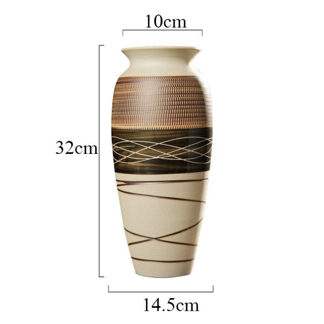 Ceramic Floor Large Vase Light Luxury Variety of Living Room Decoration Flower Arrangement Home Furnishings European Decorations