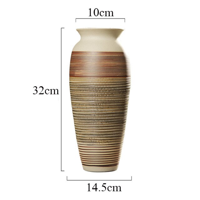 Ceramic Floor Large Vase Light Luxury Variety of Living Room Decoration Flower Arrangement Home Furnishings European Decorations