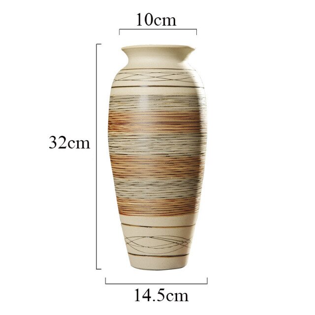 Ceramic Floor Large Vase Light Luxury Variety of Living Room Decoration Flower Arrangement Home Furnishings European Decorations