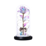 Practical Rose Flower With Lamp Glass Cover Ornaments Decoration Night Light Valentine's Day Gift Girl Birthday Gift