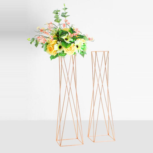 4 pcs/Lot Flower Vases Floor Metal Vase Plant Dried Floral Holder Flower Pots Road Lead Home Wedding Corridor Decoration ZHL010