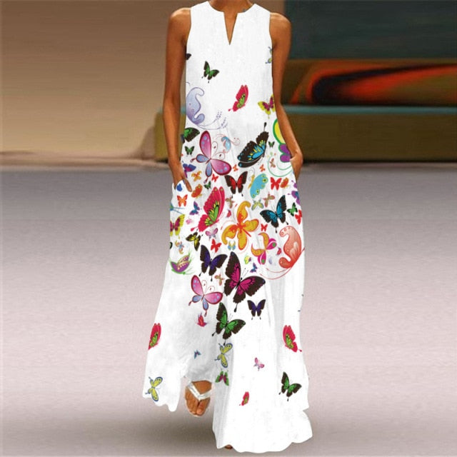 WAYOFLOVE Sleeveless Elegant Black Dress 2021 Casual Breathable Long Dresses Summer Beach Woman Girl Rose Print Maxi Dress Women