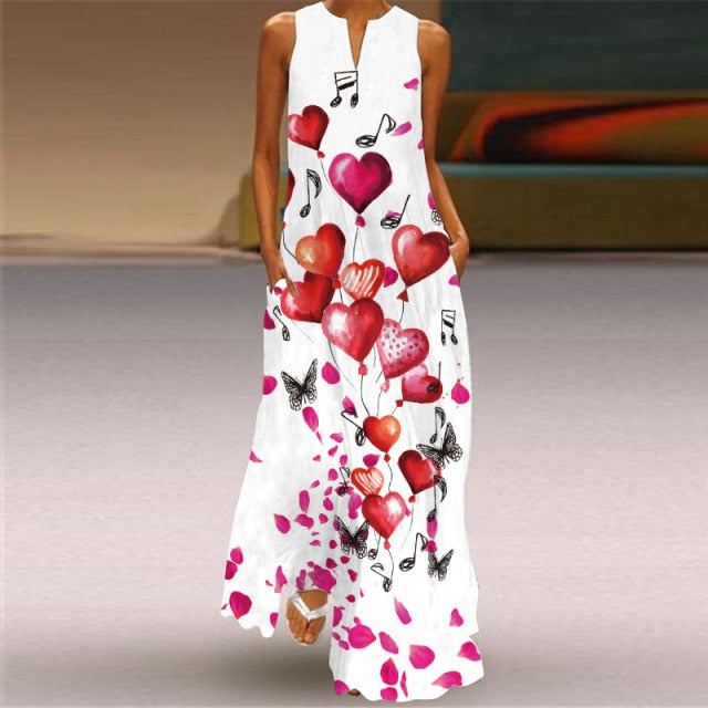 WAYOFLOVE Sleeveless Elegant Black Dress 2021 Casual Breathable Long Dresses Summer Beach Woman Girl Rose Print Maxi Dress Women