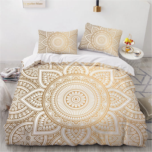 Mandala Luxury 3D Design Custom Bed Linen Comforter Quilt Cover Bedding Set Single King Queen Double Single Size Home Textile