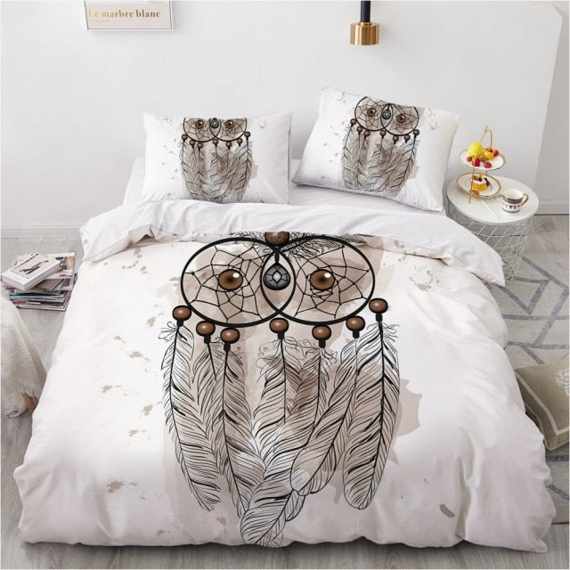 Mandala Luxury 3D Design Custom Bed Linen Comforter Quilt Cover Bedding Set Single King Queen Double Single Size Home Textile