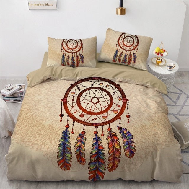 Mandala Luxury 3D Design Custom Bed Linen Comforter Quilt Cover Bedding Set Single King Queen Double Single Size Home Textile