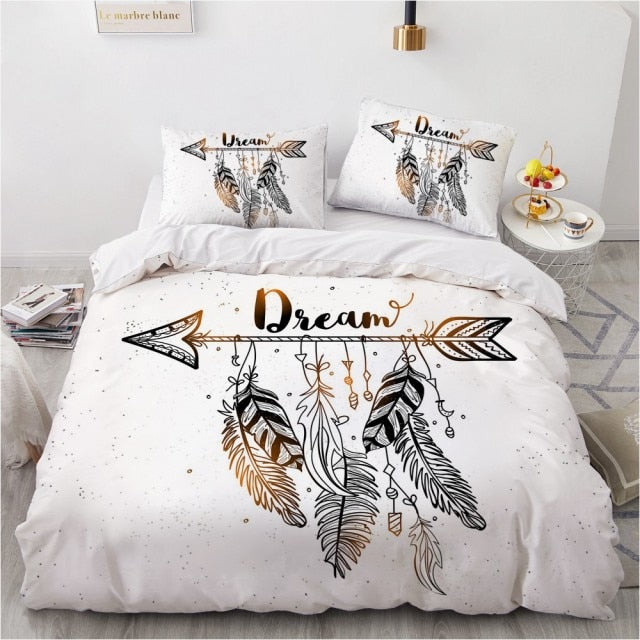 Mandala Luxury 3D Design Custom Bed Linen Comforter Quilt Cover Bedding Set Single King Queen Double Single Size Home Textile