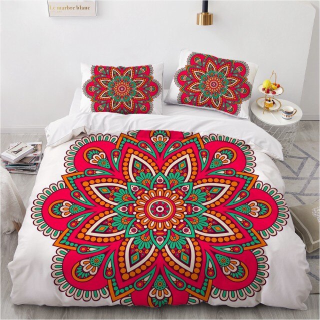 Mandala Luxury 3D Design Custom Bed Linen Comforter Quilt Cover Bedding Set Single King Queen Double Single Size Home Textile