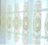 2021 New European Style Simple Gold Thread Embroidered Curtains for Living Room Bedroom Study Blackout Curtain Customization