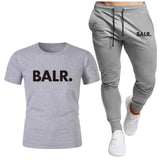 Sports Fitness BALR Men T-shirt Set+Pants 2 Pieces Sets Autumn Winter Hooded Tracksuit Male Sportswear Gym Sudadera Hombre