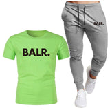 Sports Fitness BALR Men T-shirt Set+Pants 2 Pieces Sets Autumn Winter Hooded Tracksuit Male Sportswear Gym Sudadera Hombre