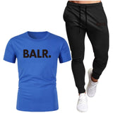 Sports Fitness BALR Men T-shirt Set+Pants 2 Pieces Sets Autumn Winter Hooded Tracksuit Male Sportswear Gym Sudadera Hombre