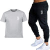 2 Pieces Mens Running Sets Tracksuit Men Short Sleeve T-shirt+Pants Sportswear Man Gym Training Fitness Sports Set Suit 2020