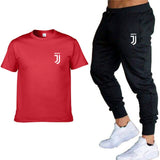 2 Pieces Mens Running Sets Tracksuit Men Short Sleeve T-shirt+Pants Sportswear Man Gym Training Fitness Sports Set Suit 2020