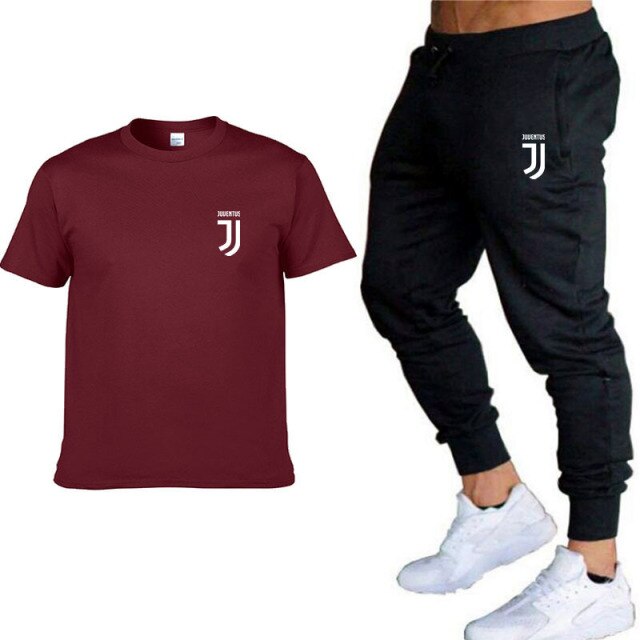 2 Pieces Mens Running Sets Tracksuit Men Short Sleeve T-shirt+Pants Sportswear Man Gym Training Fitness Sports Set Suit 2020