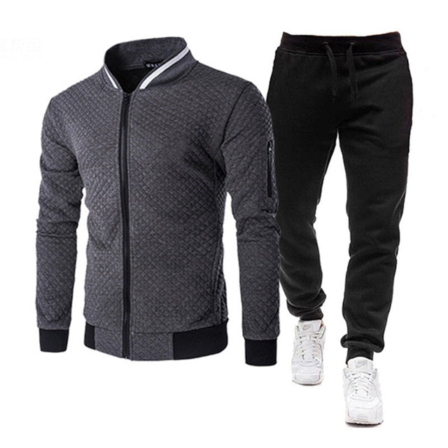 Men Sportswear Set Brand Mens Tracksuit Sporting Fitness Clothing Two Pieces Long Sleeve Jacket + Pants Casual Men&#39;s Track Suit