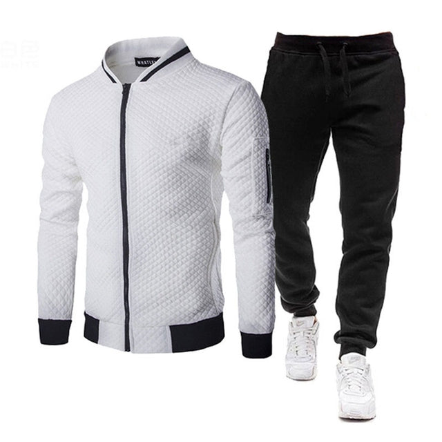 Men Sportswear Set Brand Mens Tracksuit Sporting Fitness Clothing Two Pieces Long Sleeve Jacket + Pants Casual Men&#39;s Track Suit