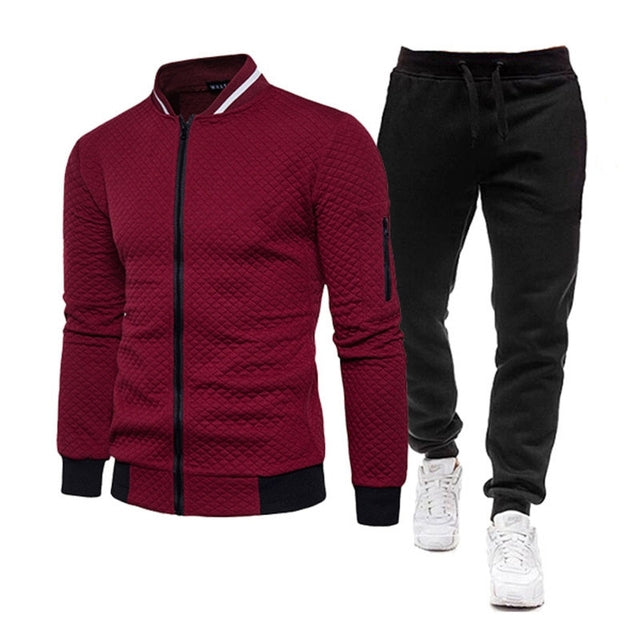 Men Sportswear Set Brand Mens Tracksuit Sporting Fitness Clothing Two Pieces Long Sleeve Jacket + Pants Casual Men&#39;s Track Suit