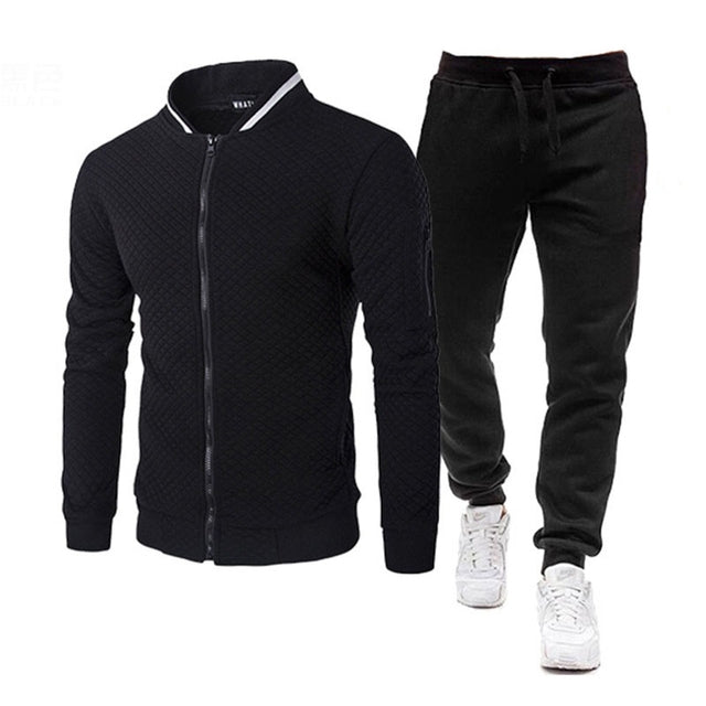 Men Sportswear Set Brand Mens Tracksuit Sporting Fitness Clothing Two Pieces Long Sleeve Jacket + Pants Casual Men&#39;s Track Suit