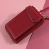 New Women Purses Solid Color Leather Summer Bag Shoulder Strap Mobile Phone Bag Card Holders Wallet Handbag Pockets for Girls