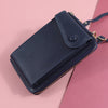 New Women Purses Solid Color Leather Summer Bag Shoulder Strap Mobile Phone Bag Card Holders Wallet Handbag Pockets for Girls