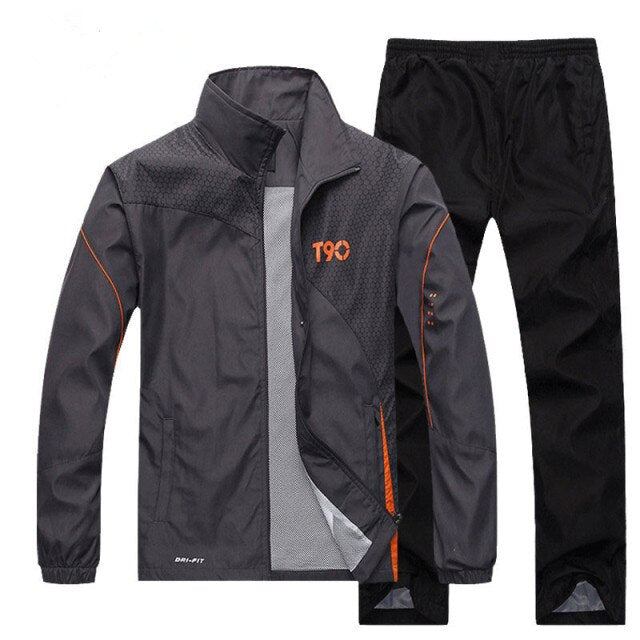 Men's sportswear Casual Tracksuit Long Sleeve Running Jogging Athletic male Sets outwear 2pcs Sweatshirt + pant track suit men