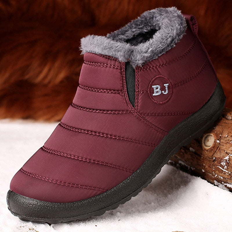 Women Casual Shoes Winter Sneakers Women Shoes Slip On Waterproof Women Vulcanized Shoes Fur Plush Warm Fashion Woman Sneakers