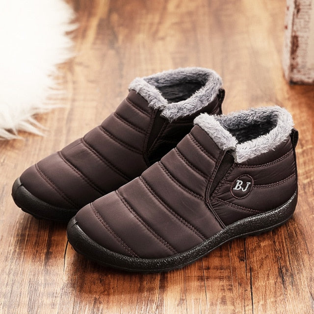 Women Casual Shoes Winter Sneakers Women Shoes Slip On Waterproof Women Vulcanized Shoes Fur Plush Warm Fashion Woman Sneakers