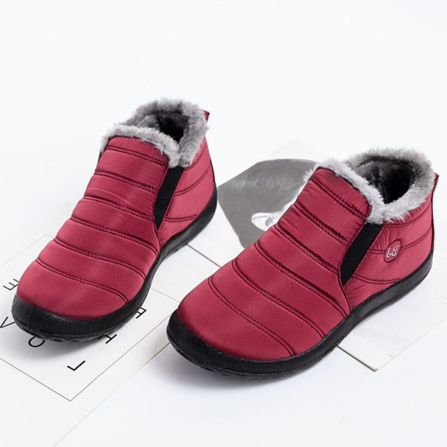 Women Casual Shoes Winter Sneakers Women Shoes Slip On Waterproof Women Vulcanized Shoes Fur Plush Warm Fashion Woman Sneakers