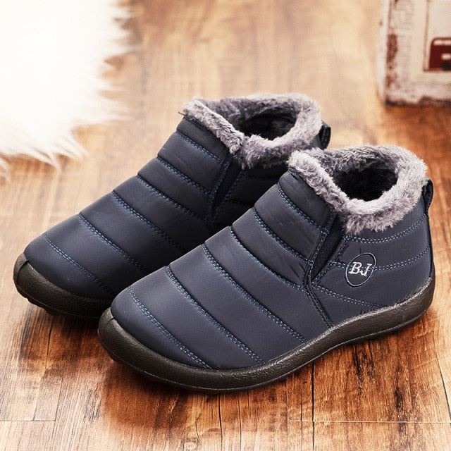 Women Casual Shoes Winter Sneakers Women Shoes Slip On Waterproof Women Vulcanized Shoes Fur Plush Warm Fashion Woman Sneakers