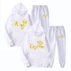 2021 Fashion Couple Sportwear Set KING or QUEEN Printed Hooded Suits 2PCS Set Couples Design Streetwear Hoodie and SweatPants