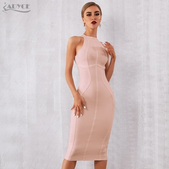 Adyce 2022 New Summer White Women Bodycon Bandage Dress Elegant Tank Sexy Sleeveless Club Celebrity Evening Runway Party Dresses