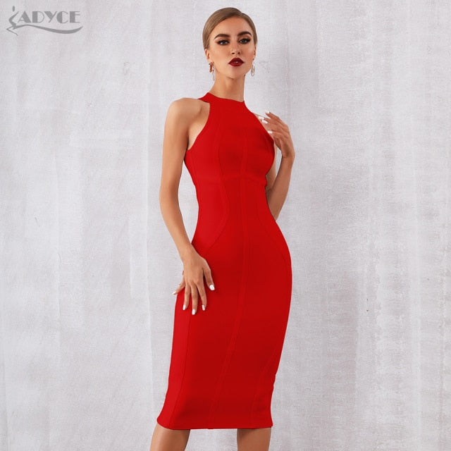 Adyce 2022 New Summer White Women Bodycon Bandage Dress Elegant Tank Sexy Sleeveless Club Celebrity Evening Runway Party Dresses