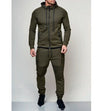 2PCS Men Tracksuit Sport Jacket+Pants Casual Sport Jogging Athletic Trainer Suit