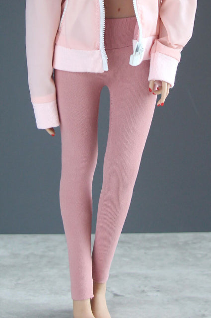 HOTPLUS HP065 HP064 1/6 Scale Female Soldier Sportwear Suit pink Jacket Yoga Pencil Pants for 12 inch Action Figure Body doll