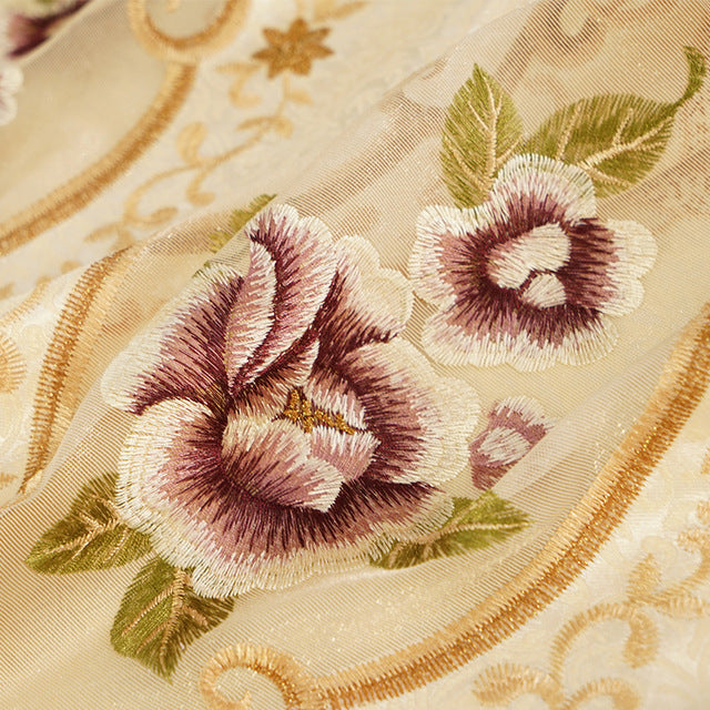 High-grade European Hollow Embroidery Semi-shading Curtains for Living Dining Room Bedroom.