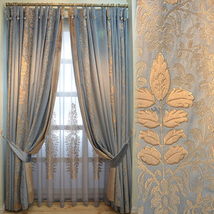 2022 American French Curtains for Living Room Bedroom European Luxury Curtains Neo-classical High-end Chenille Embroidery Velvet