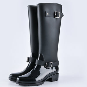 NEW PVC Ladies Waterproof Rain Boots Women Rubber Breathable Fashion Knee High Anti-slip Rainboots Water Shoes Female